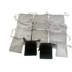 13 Michael Kors Drawstring Jewelry Watch Dust Bag Brown/Gray  Different Sizes